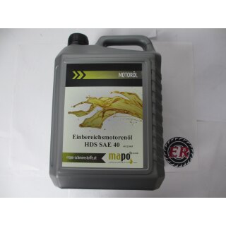 Einbereichsmotoröl HDS SAE 40 5lt.